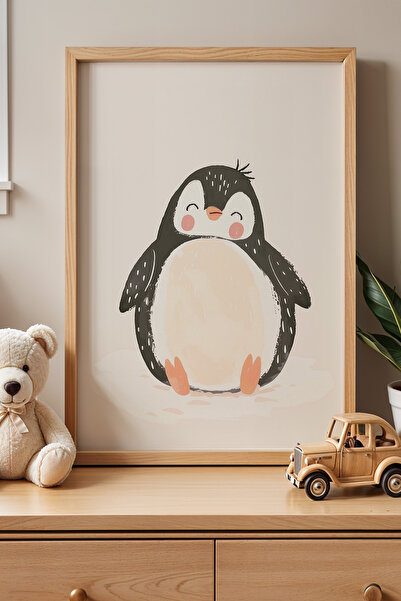 HİGUERA Fun Penguin - Πίνακας Παιδικού και Βρεφικού Δωματίου με Φυσικό Ξύλινο...