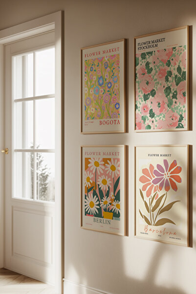 Opak Design Καλλιτεχνική Floral Harmoni - Σετ μινιμαλιστικών ζωγραφικής 4 τεμ...