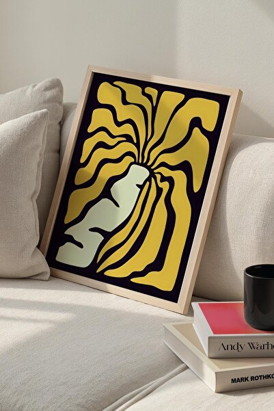 Opak Design Βοτανική Σειρά Yellow Floral Matisse Πίνακας τοίχου με φυσικό ξύλ...