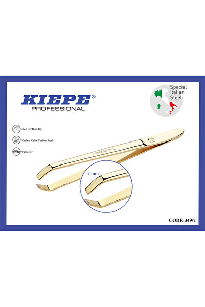 Kiepe ملقط احترافي ذو طرف رفيع ذهبي 349/7 8008981034979