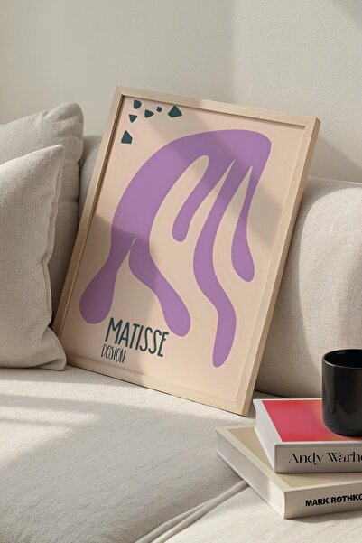 Opak Design Βοτανική Σειρά Λιλά Μωβ Floral Matisse Πίνακας τοίχου με φυσικό ξ...
