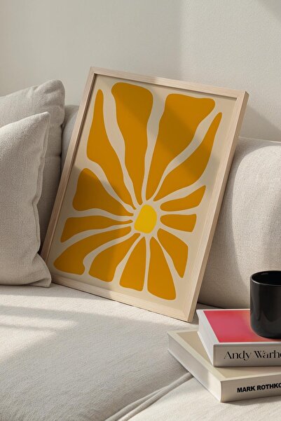 Opak Design Βοτανική Σειρά Κίτρινο Πορτοκαλί Floral Ζωγραφική τοίχου Matisse ...
