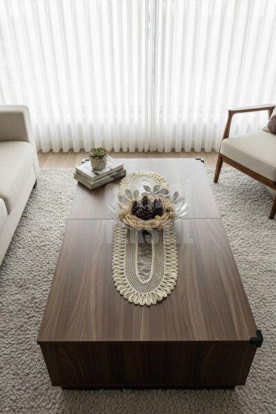 Çt Çeyizci Tekstil عداء دانتيل فرنسي بيج (120×30 سم)