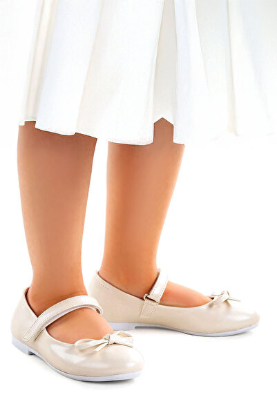 KARAMAZI Barbe Skin Bow and Velcro για κορίτσια παπούτσια μπαλαρίνας