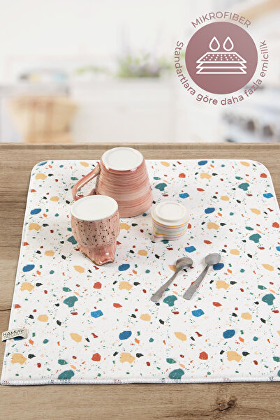 HAMUR Bulaşık Kurutma Matı 42x50 Cm Pedi Kurulama Bezi Örtüsü Mf-077