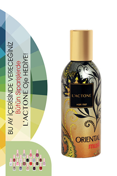 L'ACTONE Hair Mist Oriental Musk 125 ml / Saç Parfümü 1 Adet Oje Hediyeli