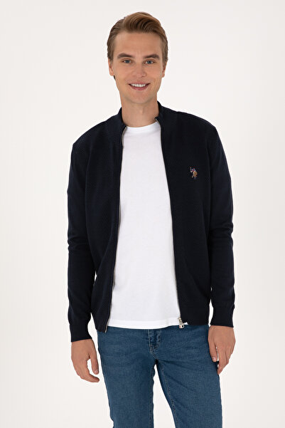 U.S. Polo Assn. سترة تريكو أساسية باللون الأزرق الداكن للرجال 50293057-VR033