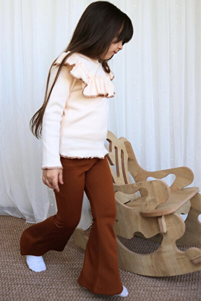 Parla Kids Girl's Adel Body - Long Sleeve, Ruffle, Spanish Leggings, Trousers and Cinnamon Tracksuit Set