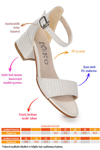 KARAMAZI Alexa Daily Girl's 3 cm Heeled Sandals Evening Dress Shoes