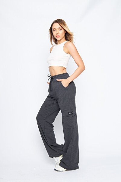 Lesa Wear Kargo Cepli Palazzo Oversize Kesim Eşofman Altı