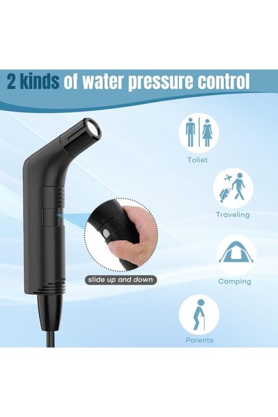 Woodies Portable Electric Bidet, Travel Bidet, Portable Sprayer, 1.2m Hose