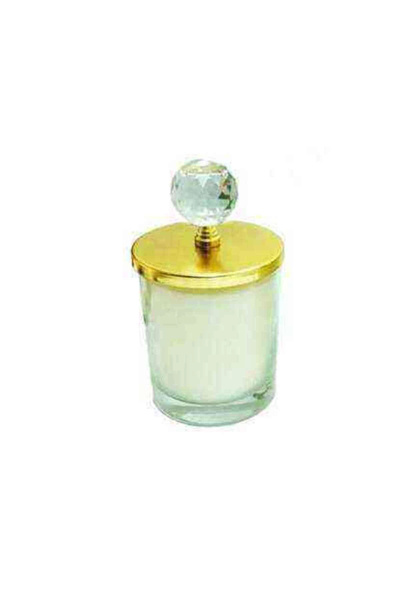 RetroLazer Kristal Kapaklı Mum ve Mumluk Gold 1 Adet