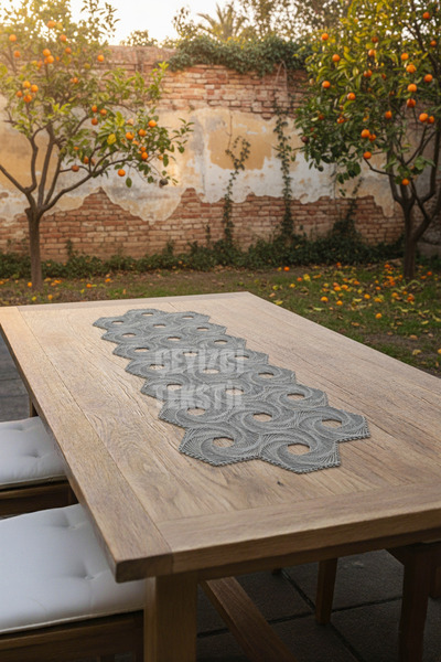 Çt Çeyizci Tekstil Runner unic cu detaliu din dantelă franceză, Runner pe masă, Runner față de masă