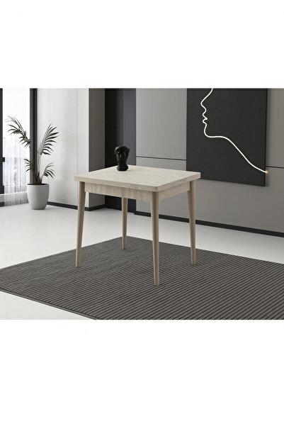 Evistro Yandan Açılır Büyüyen Yemek Masası 60x90cm Sidon-Bej Ayaklı SADECE MASA FİYATIDIR