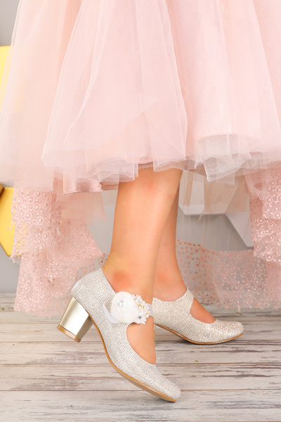 KARAMAZI Angelina Çupra Daily Girl's Pantofi de seara cu toc de 4 cm