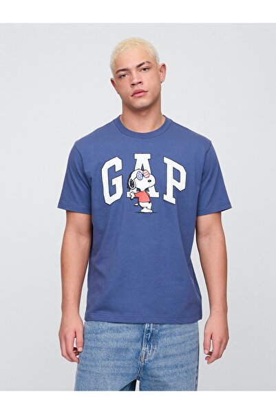 GAP Erkek Mavi Logo T-Shirt