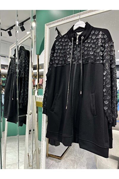 MERAM BUTİK Tri̇pen Embroidered Jacket - Black - 1