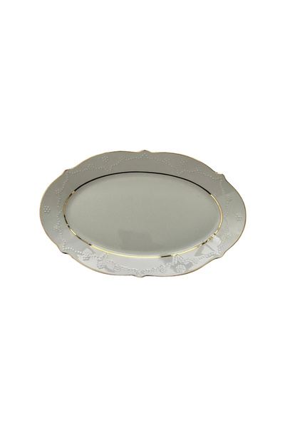 Porland Gold Gilt Boat Plate 1 Piece 30cm