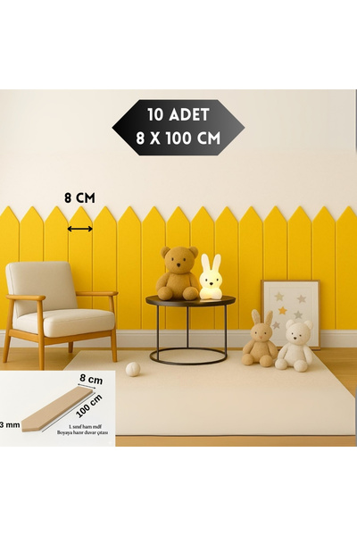 İbefer İskandinav Duvar Çıtası – 8x100 Cm, Boyanabilir Dekoratif Ahşap Çita, ...