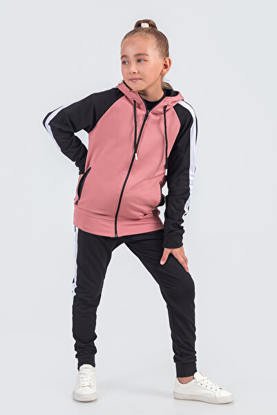 Zaziko Kids Унисекс комплект детски спортен екип с качулка и райета