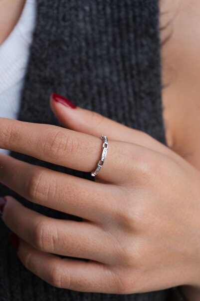 Rumon خاتم من الفولاذ بحجر الزركون