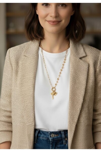 LA PERRY ACCESSORIES Honey Colored Crystal Stone Gold Necklace
