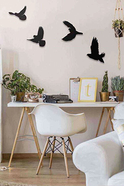 RetroLazer Dekoratif Modern Dörtlü Kuş Duvar Süsü Duvar Dekoru