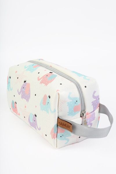 HAMUR Kirli Temiz Islak Organizer Çantası Elephant Bebek Çocuk Kıyafet Çamaşır Anne Makyaj Alezli Çanta