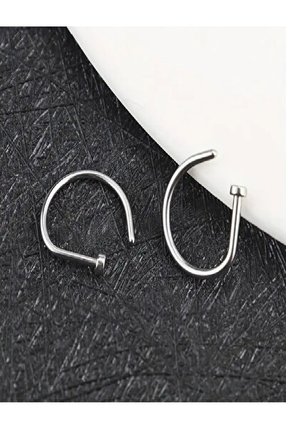 Çelik Gümüş Renk Burun Halkası Piercing | Paslanmaz Kıkırdak ve Burun İçin U Tipi Takı