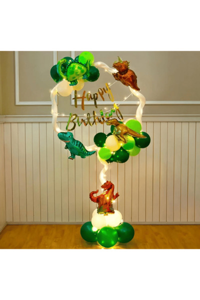 parti kral Dinozor Temalı Çember Balon Standı