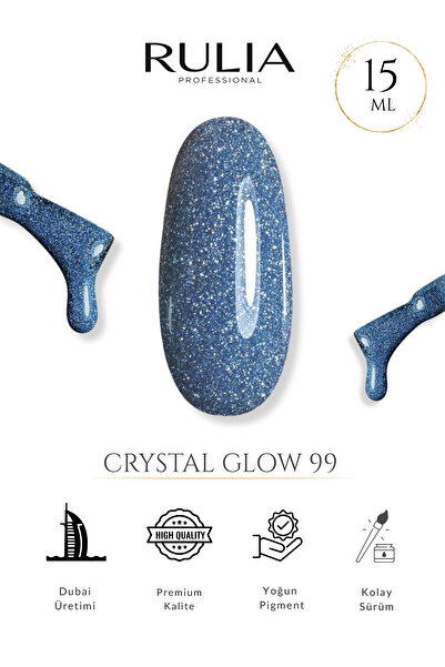 Rulia Professional Rulia Kalıcı Oje Crystal Glow 99 15 ml - Made in Dubai - P...