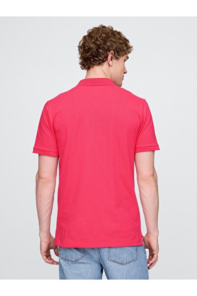 GAP Erkek Pembe Logo Piqué Polo Yaka T-Shirt