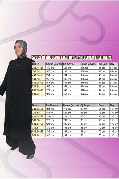 Eslina 57053 Large Size Crepe Suit with Skirt and Oval Trousers - Emerald