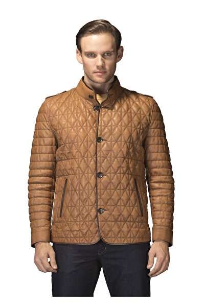 Pierre Cardin Erkek Camel Deri Kaban