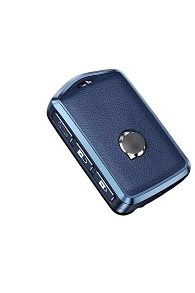 OEM Aluminum and Blue Leather Case for Volvo Keys XC90 XC60 XC40 XC70 S60 S80...