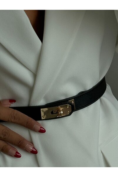 Fiori Dámský tenký elastický kalhotový pásek s přezkou, bundový pásek, košilový pásek, společenský pásek