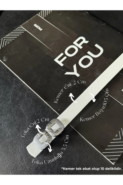 Fiori Thin Women's Belt with Quadrilateral Long Silver Buckle, Coat Belt, Shirt Belt, Dress Belt