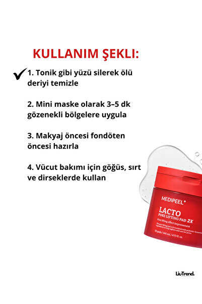 Medipeel Lacto Pore Lifting Pad 2X Gözenek Sıkılaştırıcı & Cilt Yüzeyi Dengeleyici Pedi