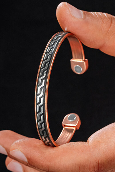Otto Man Steel Jewelry Erkek Kadın Siyah Hakiki Deri Omega Desenli Mıknatıslı...