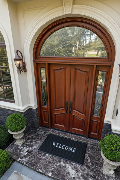 royalmoni Пило- та вологопоглинаючий килимок Welcome з написом для перед дверима 45 X 75 ПВХ Lux з килимовим покриттям