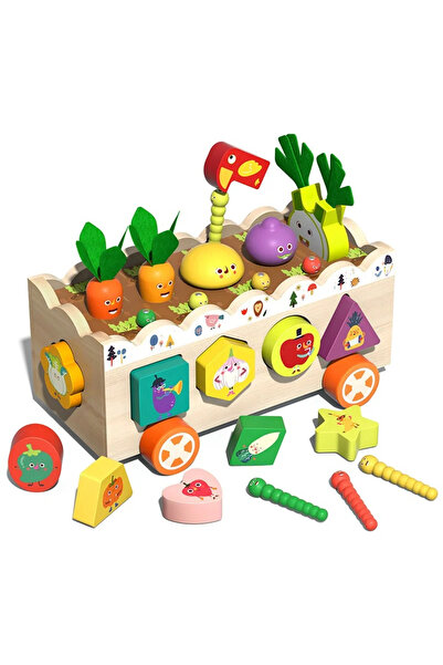 Toyska Играчка за двигателни умения, Градинска машина за дърпане със зеленчуц...