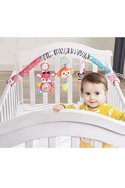 Sozzy Jucarie Arcada bebe zornaitoare pentru patut/carucior, roz