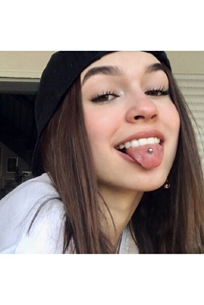 Heppii Cerrahi Çelik Ucu Toplu Dil Dudak Piercingi 8 mm Gümüş Renk