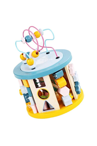 Toyska 11 в 1 Образователен дървен куб с навиване на мъниста, многоцветен