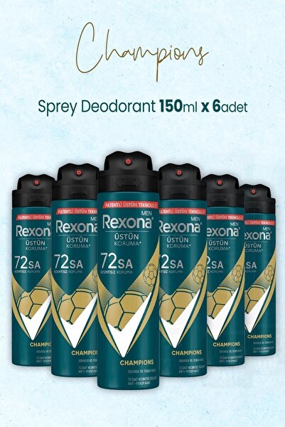 Rexona Erkek Deodorant 150 ml Champions X 6 Adet
