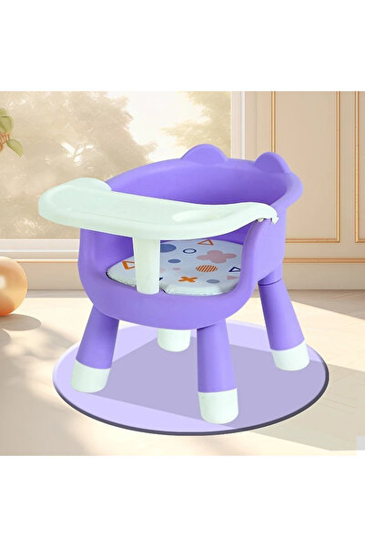 Toyska 2 in 1 Children's Dining Chair, Removable Tray, Ergonomic Backrest, +6 Months, Purple