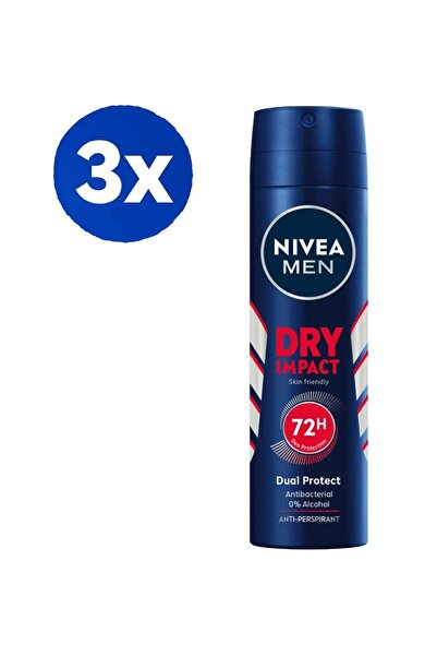 NIVEA Deo Men 150ml-dry Impact X 3 Adet
