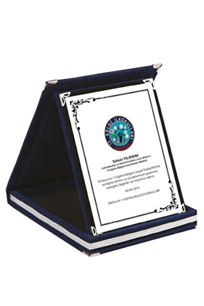 Özcan Tasarım Kişiye Özel Plaket - Kişiye Özel Kadife Plaket - Lacivert Plake...