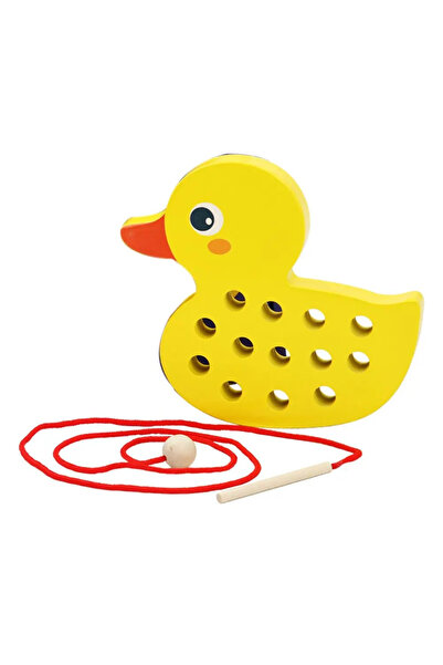 Toyska Дървена игра с конци Пате, многоцветна