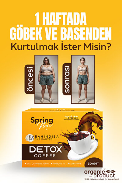 SPRİNGMAX Kilo vermeye yardımcı Karahindiba Etkili Yöntem Collogen Coffe Detox Hindiba Diyet Kahve (20ŞASE)